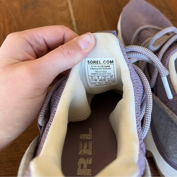 SOLD Sorel Kinetic Lace Sneakers Lavender Gray Women's Size 10 - Picture 4 of 10